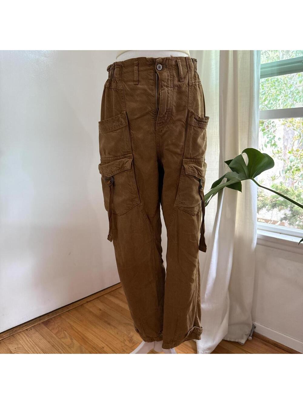 Free People Hazel Pull-On Cargo Pants – Tumbleweed Brown (Size S)